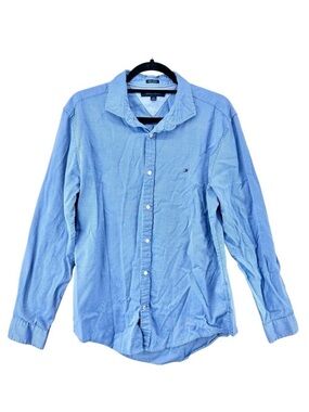 Tommy Hilfiger Button Up Long Sleeve Shirt 100s 2 Ply Double Retors men’s sz L